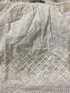 Off White Schiffli Pure Cotton Top