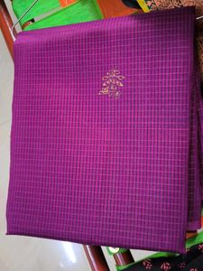 Purple Checked Saree