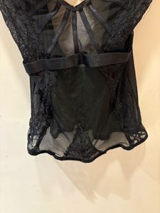 Black Lace Detail Corset Top