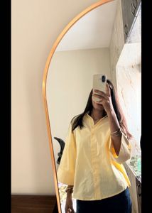 Yellow Oversized Button-Up Shirt