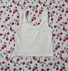 Classic White Ribbed Tank Top