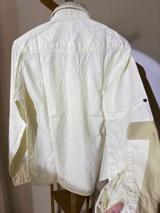 Van heusen Men's lemonish Cream Casual Shirt