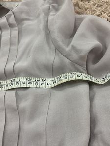 Elegant Pleated Grey Blouse