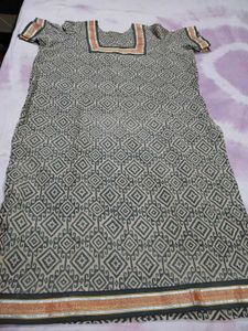 Stylish Printed Kurta with Black Pants