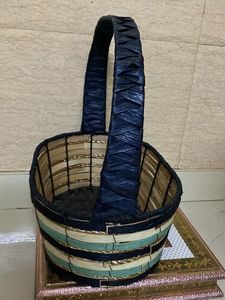 Woven Storage Blue Gold Basket