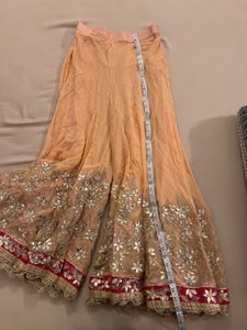 Peach &amp; Hot Pink Gotapatti Sharara suit