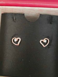 Rose Gold Heart Earrings