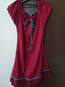 Burgundy Boho Mini Dress