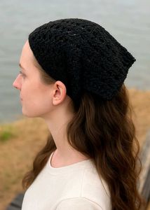 black crochet bandana
