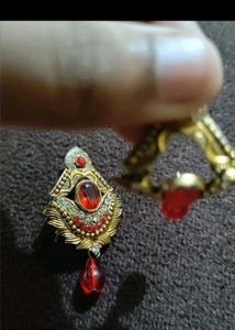 Pink Jhumkas and Red Earrings Combo
