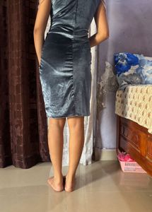 Stunning Blue Velvet Party Dress