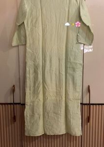 Pastel Green Embroidered Cotton Kurta with pant an