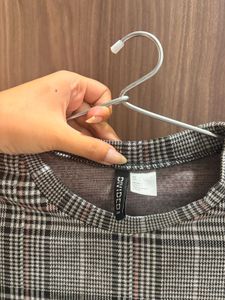 H&amp;M Tartan Print Mini Dress with Side Stripe