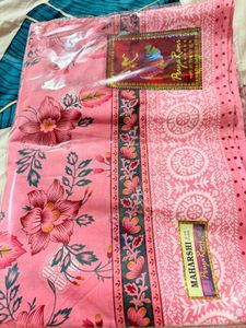 Vibrant Pink Floral Saree