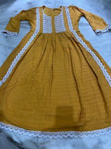 yellow anarkali frock