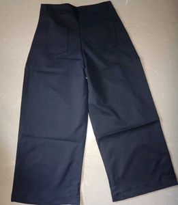 Stylish Wide-Leg Navy Pants