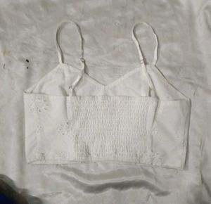 White  Crop Top