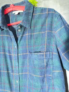 ESPIRIT Blue Plaid Long Sleeve Shirt