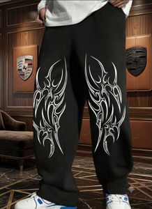 Black Tribal Print Sweatpants