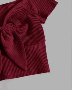 Chic Off-Shoulder Bow Crop Top