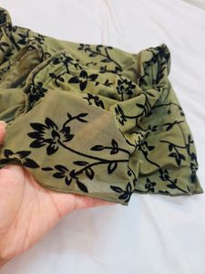 Floral Olive Green Mini Dress