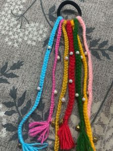 Boho Braided Hair Tie with Beads & Bells