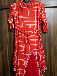 Cute Red Plaid women's Dress