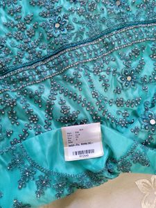 Teal Embellished Stones n Mirror work Suit Set