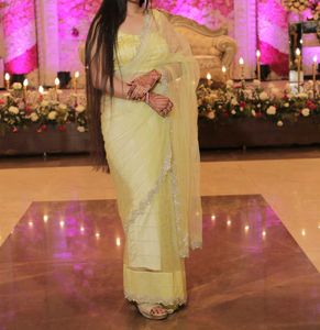 Elegant Yellow &amp; White Saree