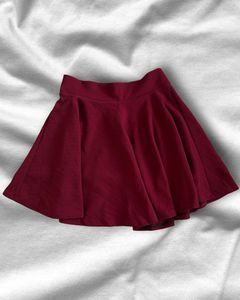 Burgundy Skater Skirt