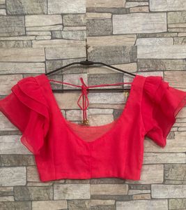 Stunning Red Ruffle Sleeve Blouse