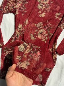 Sheer Floral Long Sleeve Top