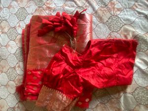 Vibrant Red Silk Blouse