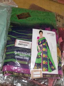 Purple Floral Saree with Gold Border