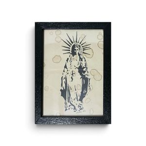 Our Lady stencil & Stain