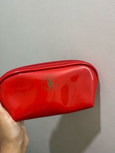 Red Patent Cosmetic Pouch Set of 2