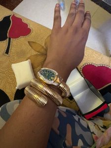Elegant Gold Snake Wrap Watch