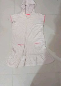 White Hooded Swim Cover-up Dress