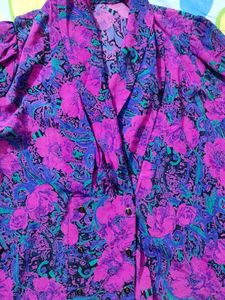Vibrant Floral Print Long Sleeve Top