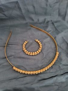 Festive Diamond Headband with Bracelet