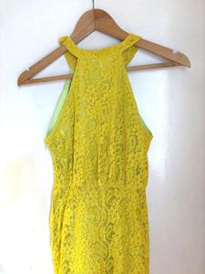 Halter Neck Beautiful  Lace Mini Dress