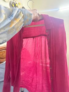 Vibrant Pink Cotton Kurta