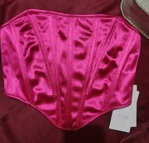 Satin Pink Corset Top