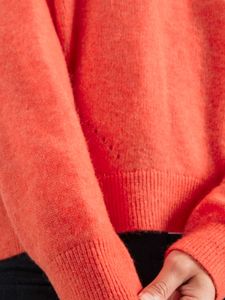 Coral off shoulder Knit Sweater
