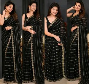 Black Sequin Saree