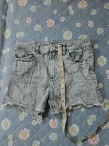 Washed Denim Cut-Off Shorts