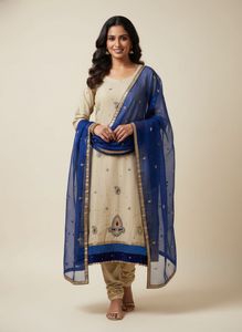 ❣️ Beautiful Kurta Set with Blue Dupatta