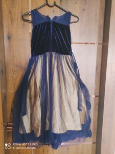 Navy Velvet & Tulle Dress