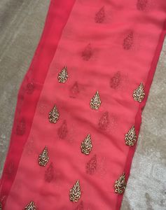 Pink Festive Saree With Blouse