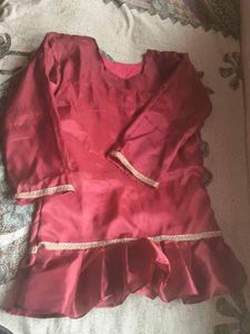 Beautiful Maroon Kurta with Golden Trim